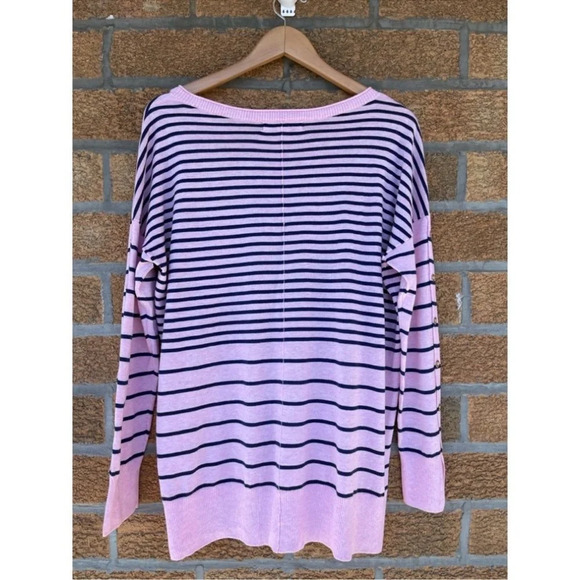 LILLY PULITZER Melenie "Cool-Max" Sweater in Heathered Pink Tropics Stripe Large - Picture 7 of 7